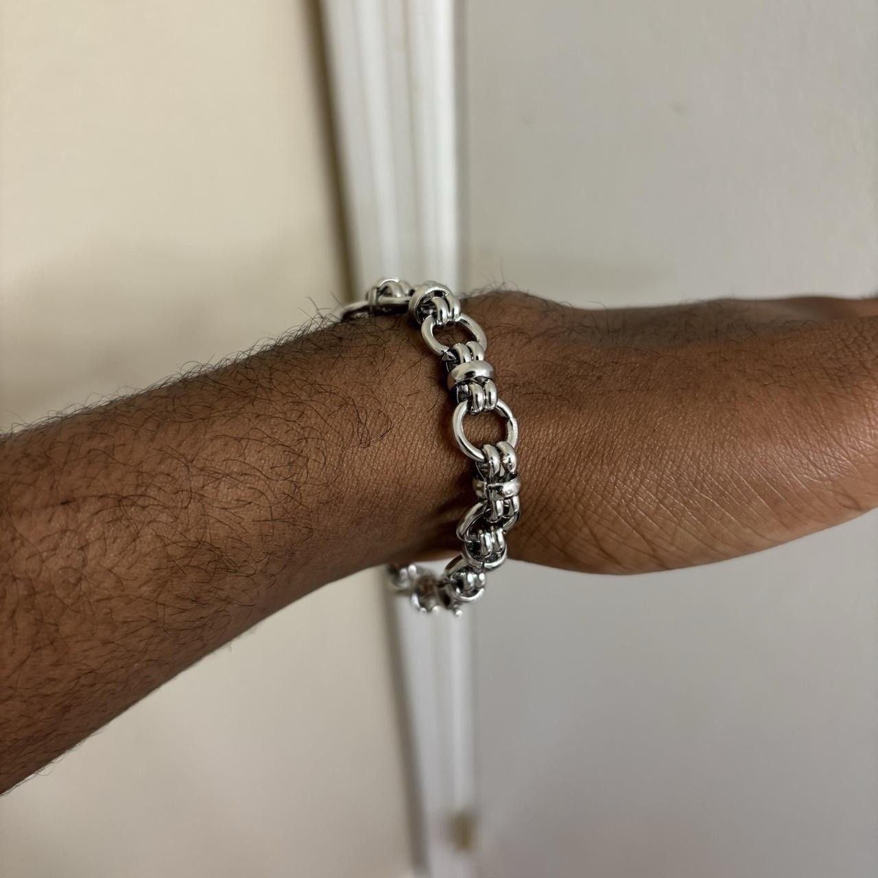 21 Cm Plated Silver Alloy Knot Circle Link Bracelet Minimal Streetwear Jewelry