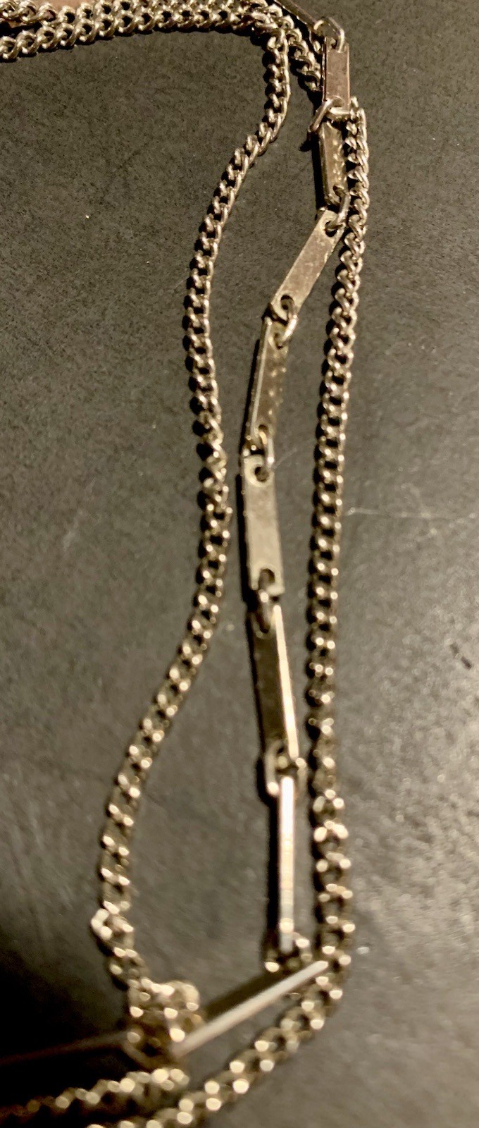 Multi 3 Strand Park Lane Statement Necklace Silver Tone Vintage