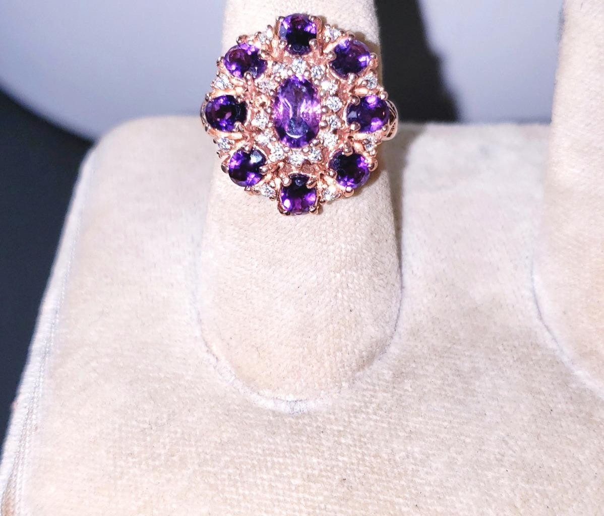 925 Sterling Purple Amethyst Artisan Ring (Size 6.0)!