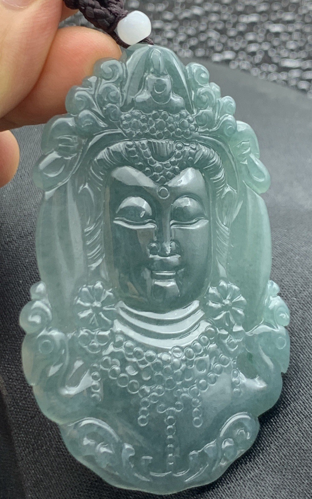 Video Certified Natural Green A JADE JADEITE PENDANT Guanyin KwanYin 420024 TS