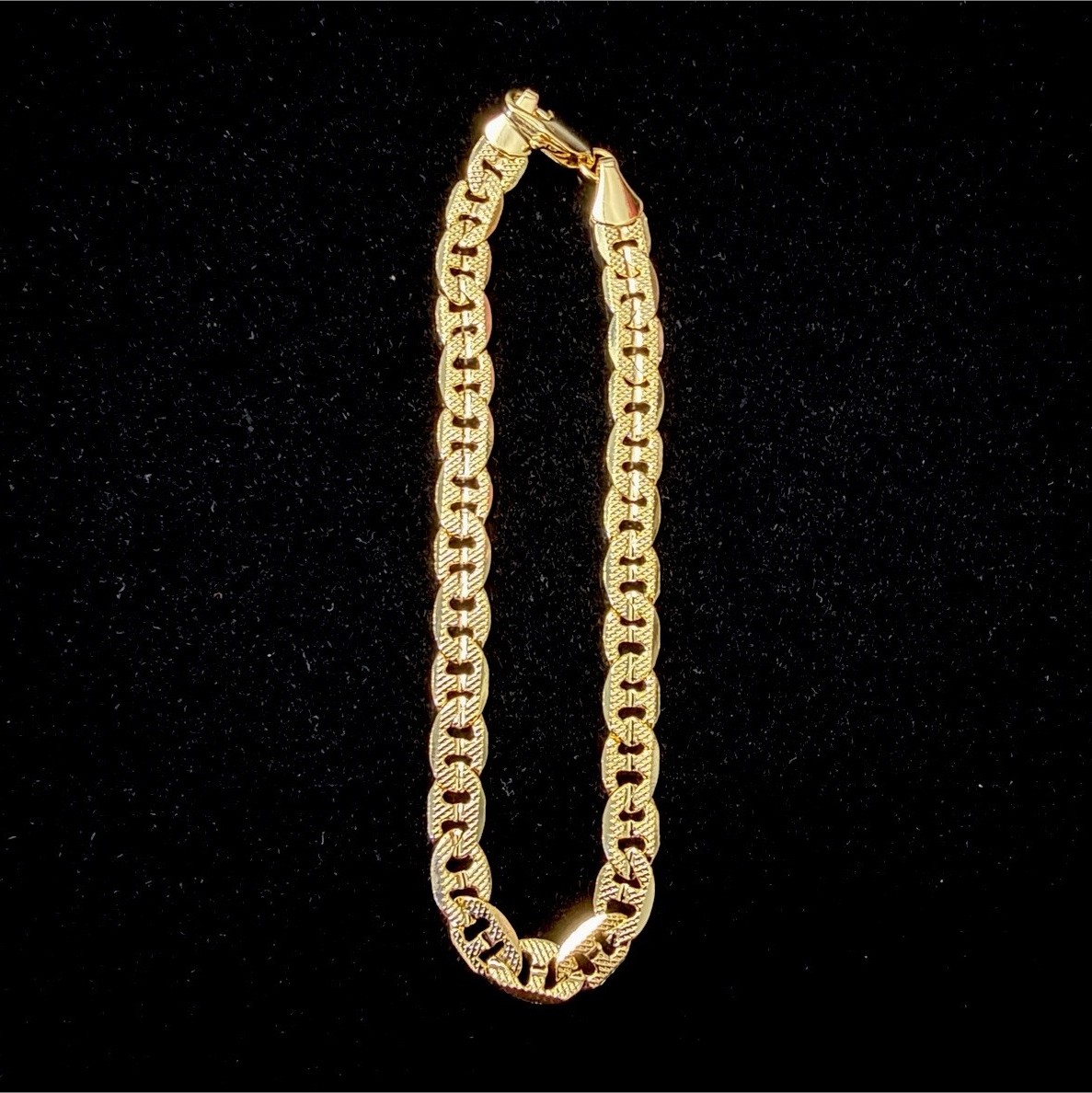 REAL 14K Stamped Gold Filled Diamond Cut Mariner bracelet 8in 6MM BRAND NEW