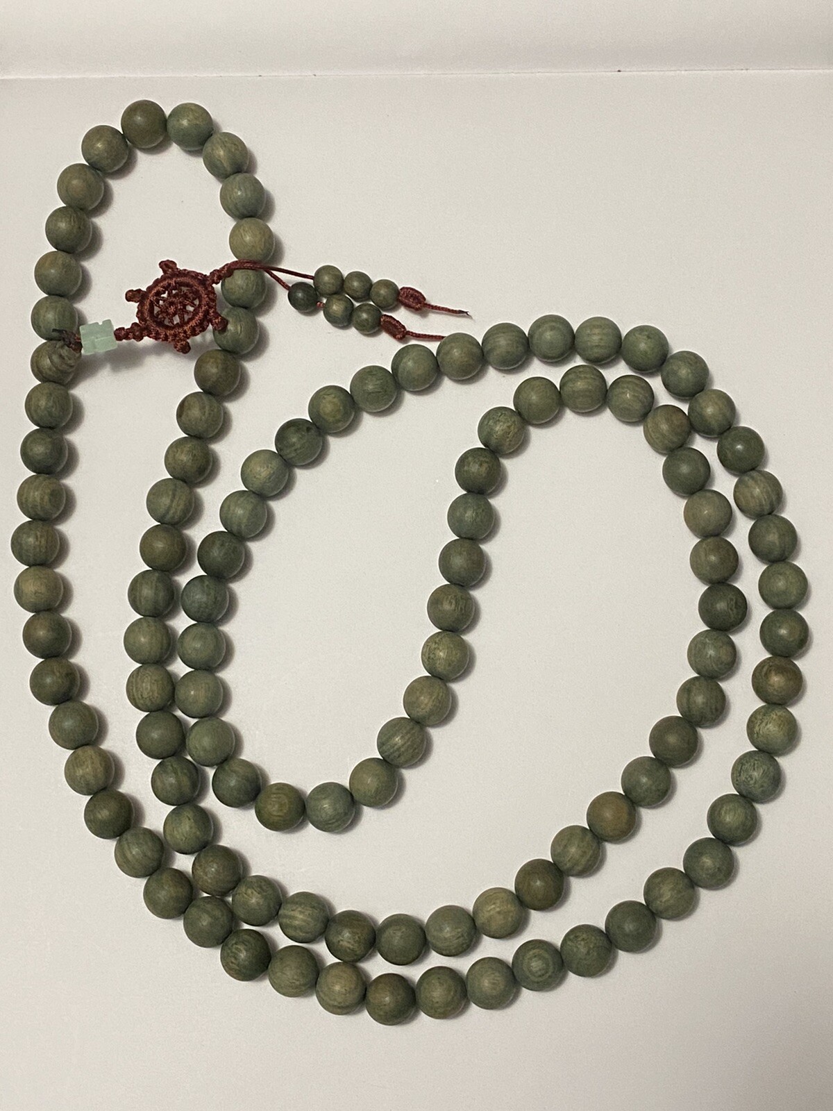 Long car hanging Buddha bead grey green, 108 pieces, 12.0mm, 长款车挂佛珠灰绿色108颗/260
