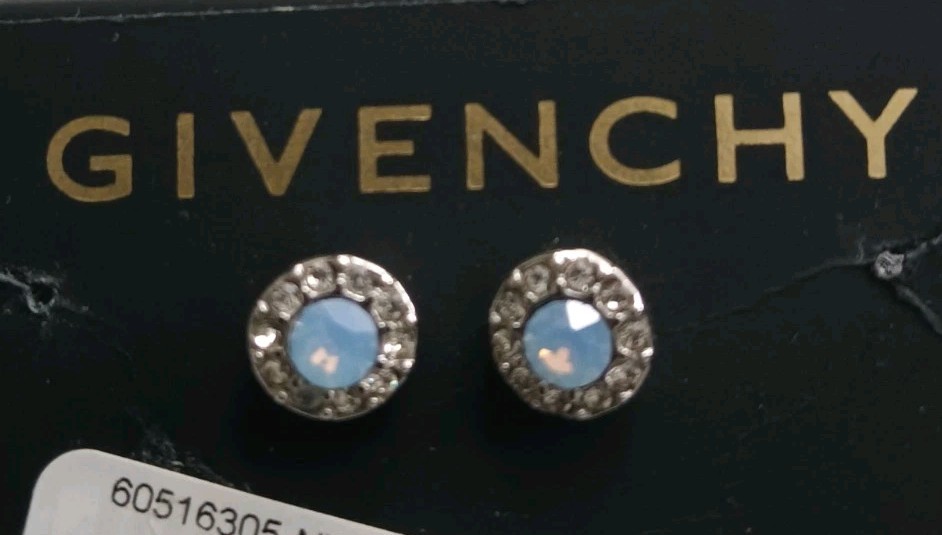 Givenchy Necklace Pave Pendant & Stud Earrings Set 16″ 3″ Extender