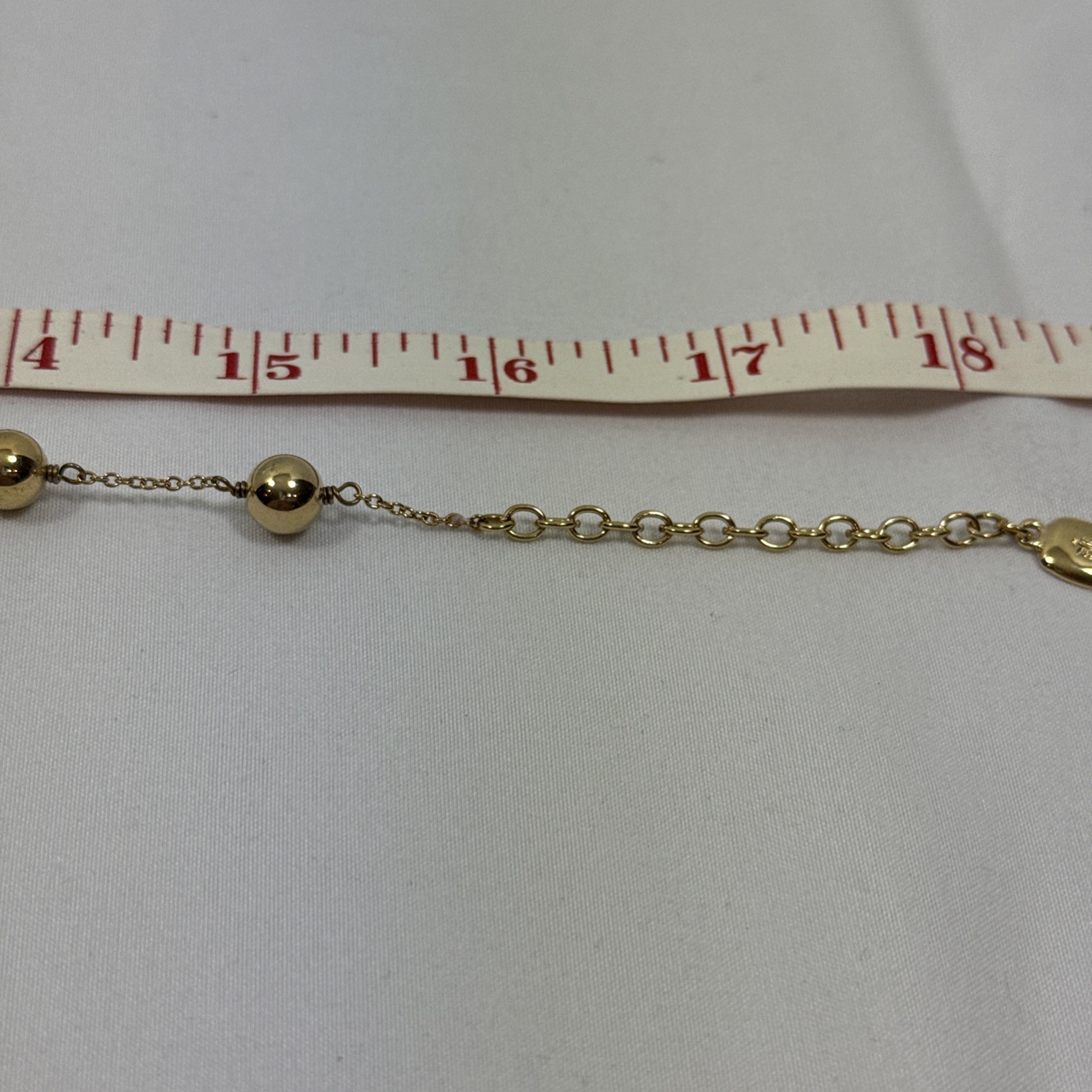 Lauren Ralph Lauren Gold Ball And Crystal Ball 16” Necklace W/ 2” Extender