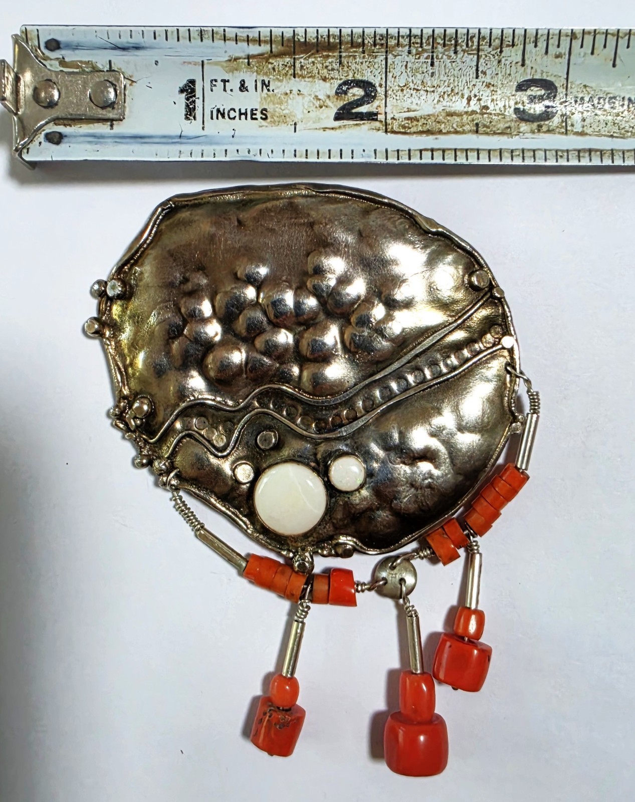Catherine McLain OOAK Sterling Silver Modernist Brutalist Dangler Brooch