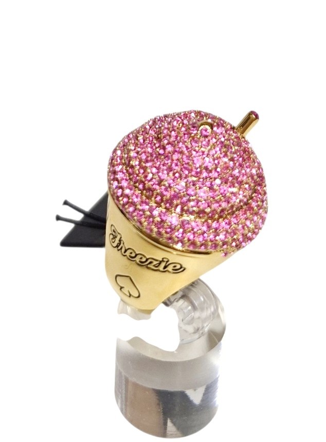 Kate Spade Fast Food Freezie Statement Ring Size 8 Pink Multi Brass KL504 New
