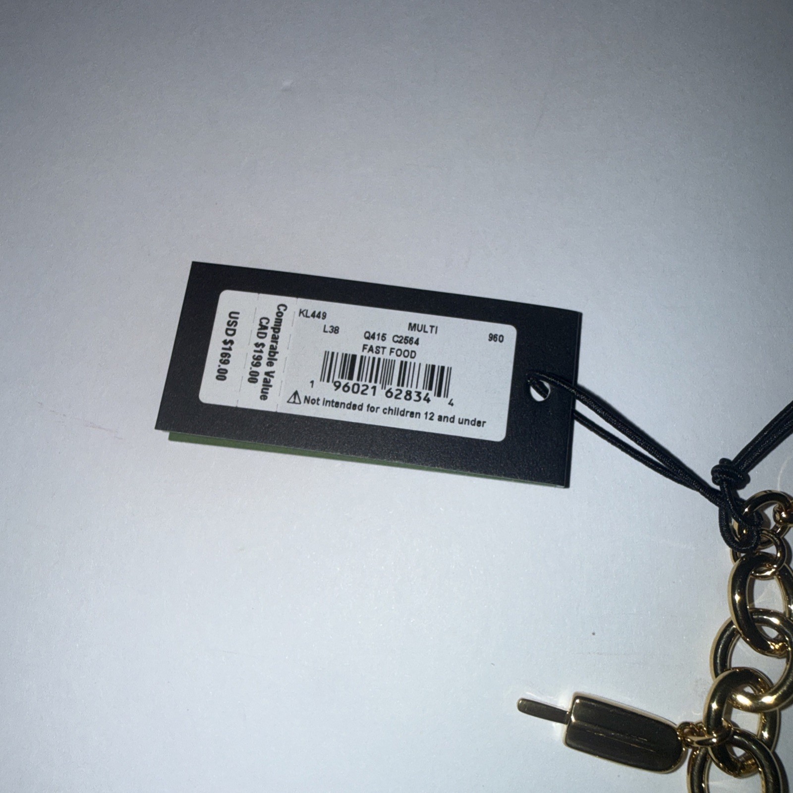 Kate Spade FAST FOOD CHARM CZ Crystals Charm Bracelet NWT