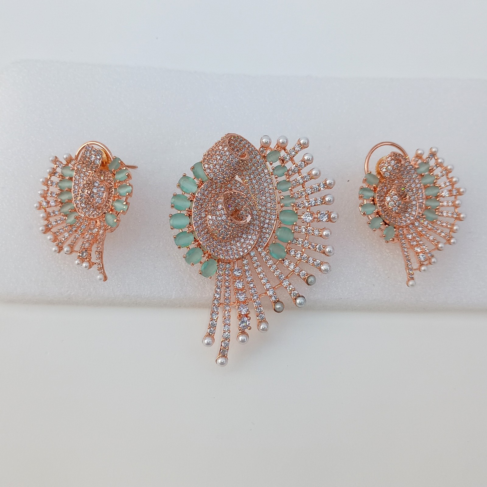 Multi Stone & Cubic Zirconia Pendant -Stud, Wedding Jewelry Anniversary Gifts