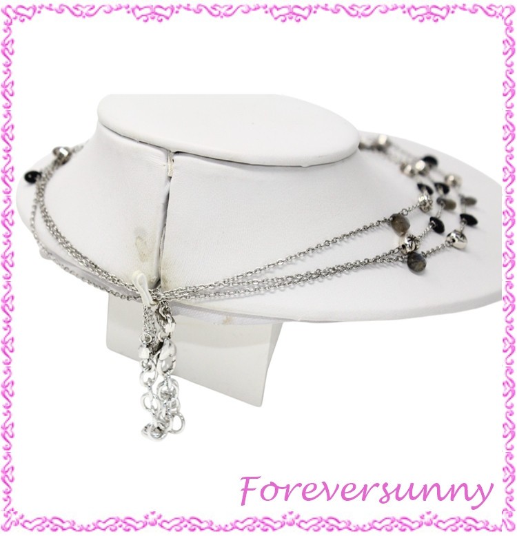 Brighton Eye Candy Black Gray Silver Layered Necklace READ