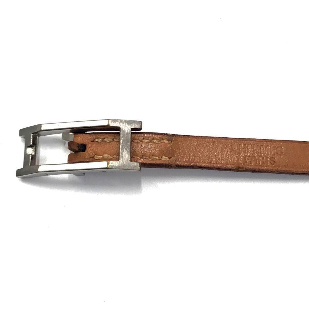 Hermes Appli 3 Leather Bracelet with Silver H‑Hardware Men’s Pre‑Owned