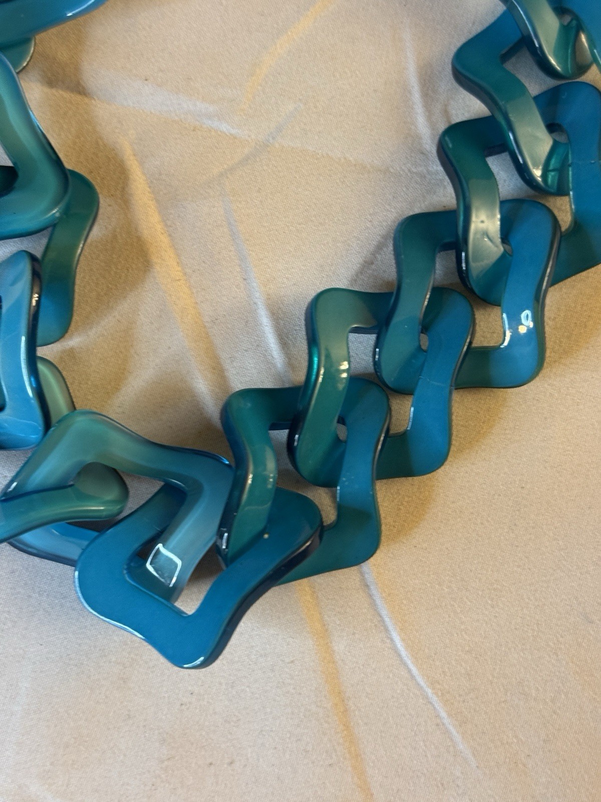 Blue Cable Link Chain Statement Necklace