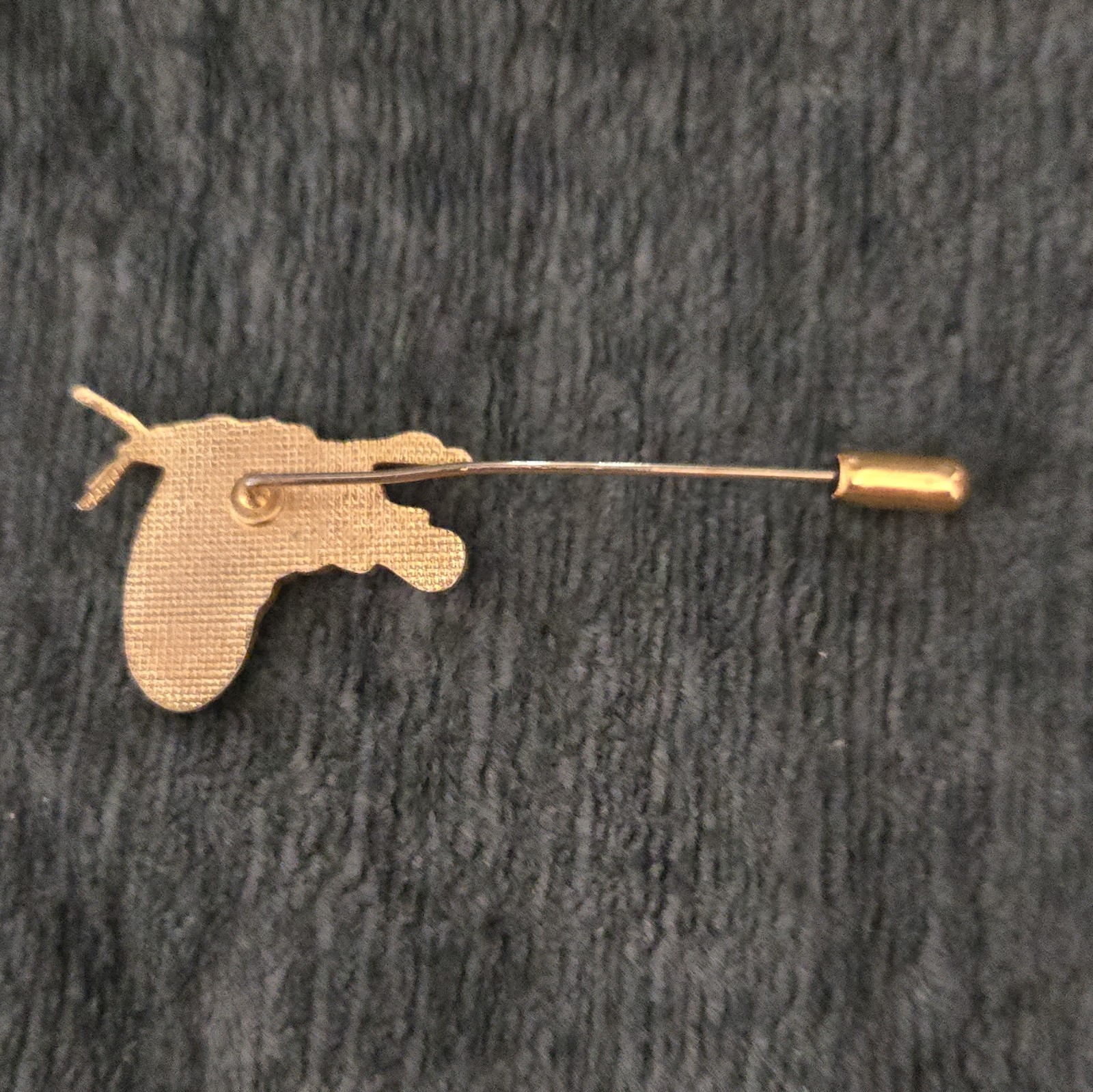 Gold Tone Enamel Metal Butterfly Stick Pin Blue Pink 2 5/8 in Animals & Insects