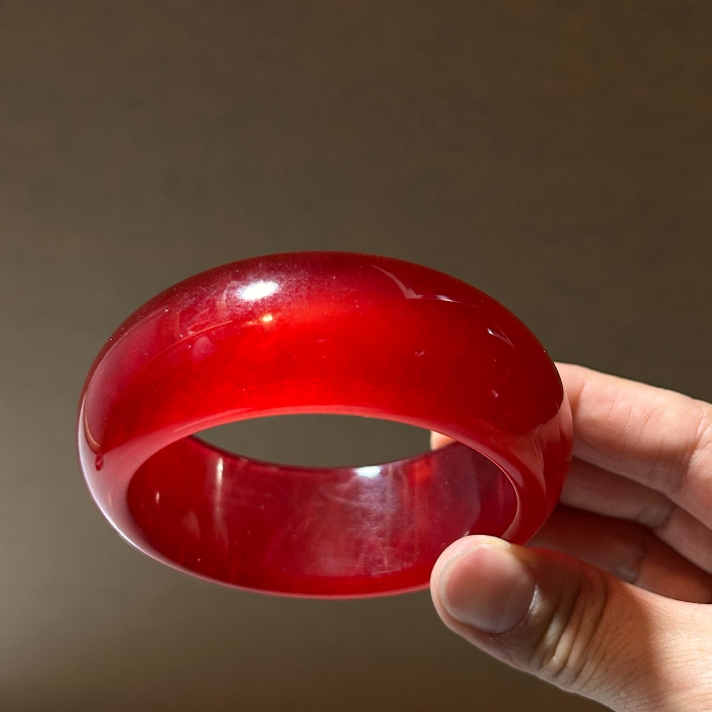Nature wide ice red Burmese Jade jadeite tyre lucky amulet bracelets bangle 60mm