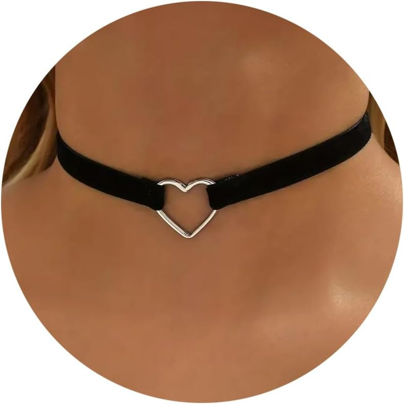 Black Necklaces for Women, Adjustable Layered Velvet Leather Lace Collar Necklac