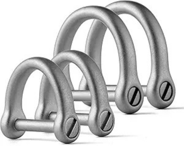 D Ring Keychain, Durable D Shape Key Ring for Car keys, Horseshoe Color: Grey