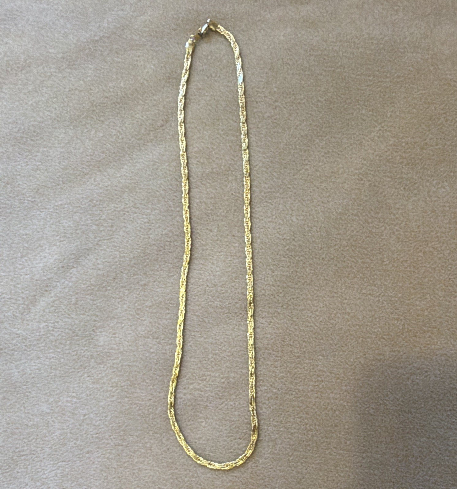 Gold Tone Rope Chain Necklace, Metal, Lobster Clasp, No Stone