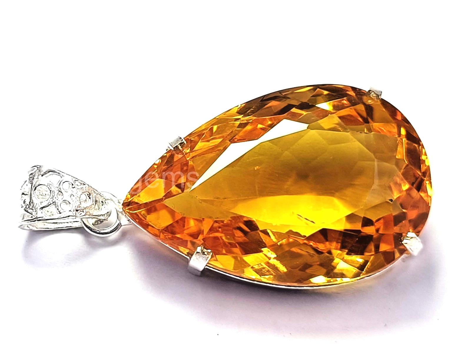 Natural Yellow Sapphire 103.50Ct Pendant 925 Solid Sterling Silver Gemstone 5DNE