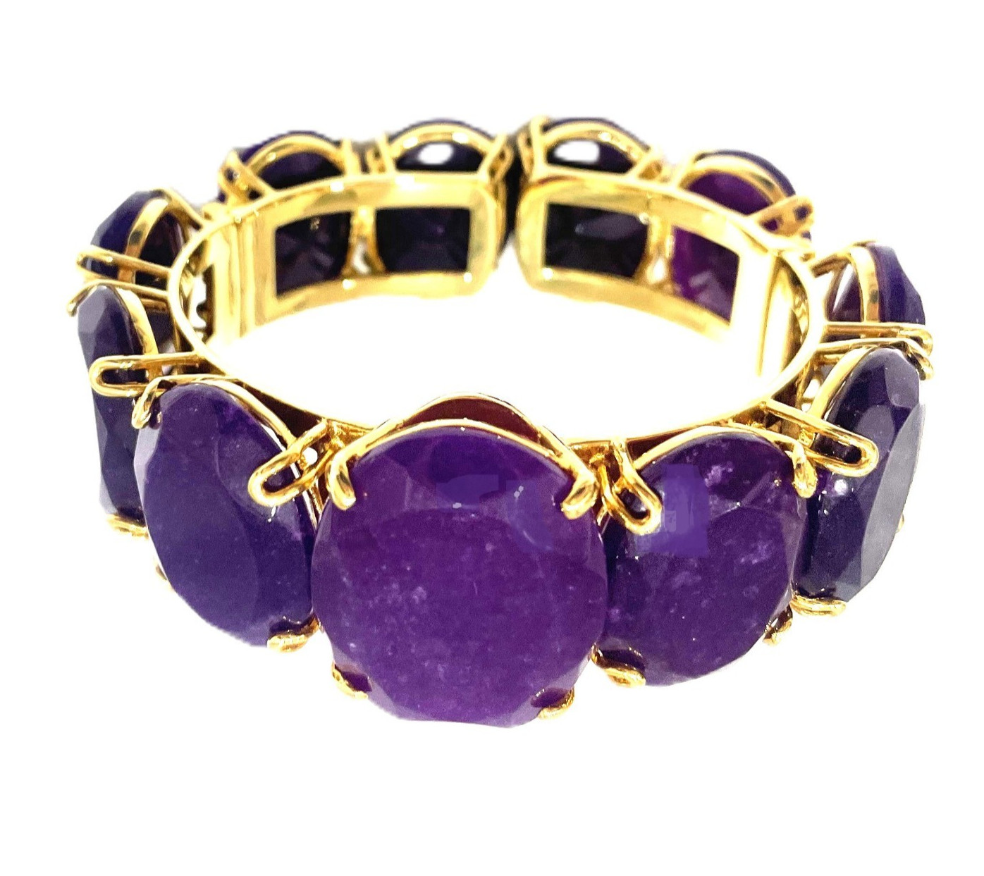 BRACELET W/OVER 300 CARATS OF AMETHYST STONES