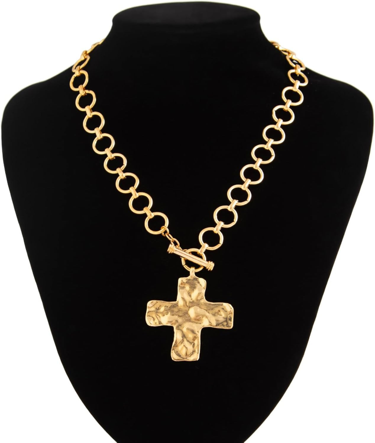 Chunky Necklace Chunky Cross Necklace for Women Big Cross Statement Necklaces Tr