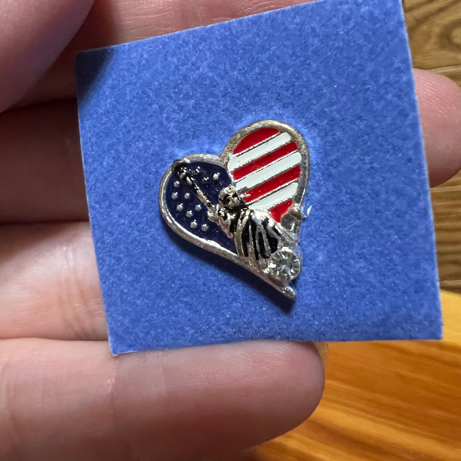 Vintage NOS Brooch Lapel Pins Avon Heart USA Flag Statue Liberty & USA Flag Pin