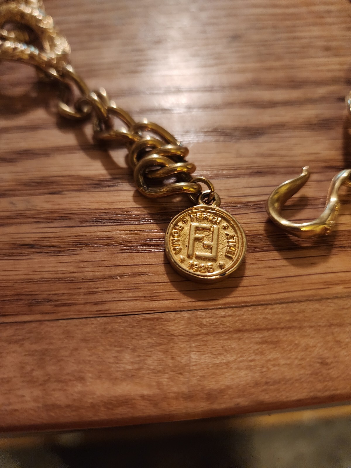 Authentic FENDI Haute Couture Designer Gold Colored Heavy Chunky Necklace