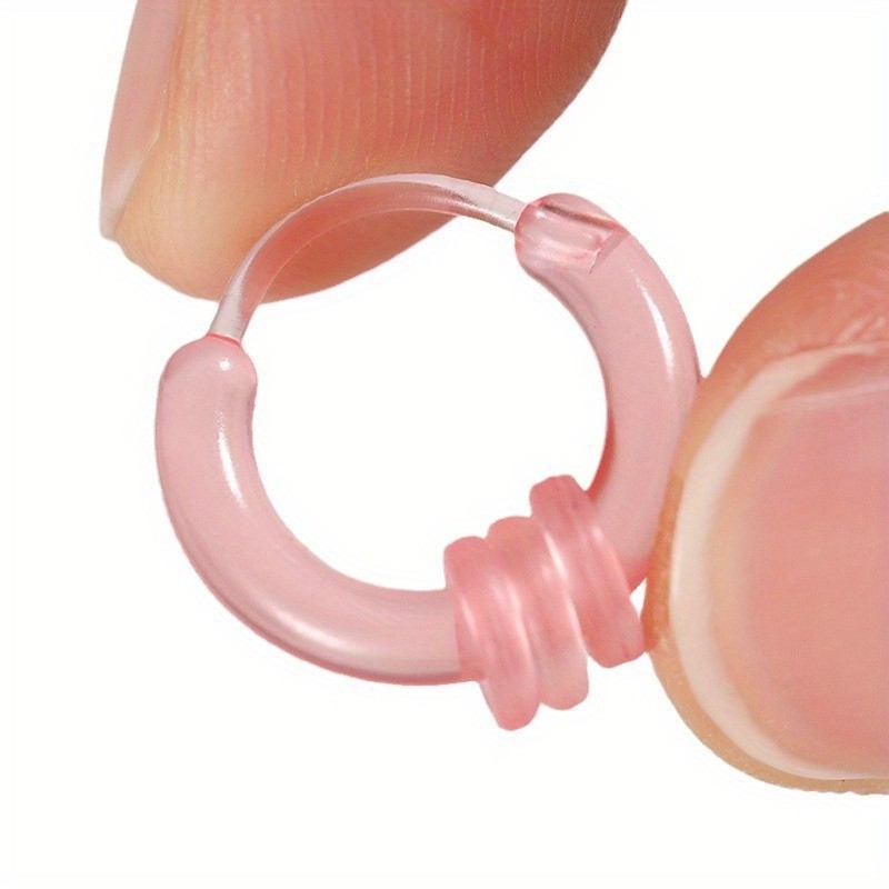 12/24Pairs Resin Hoop Earrings Clear Nose Rings for Sensitive Skin 12 Colors
