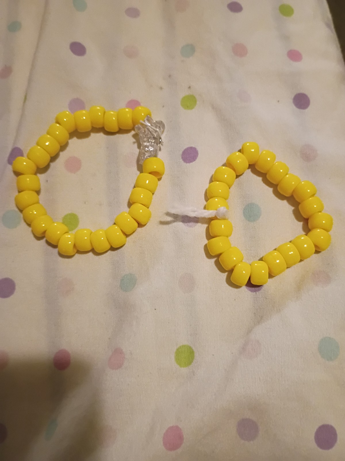 Yellow kandi bracelets cheap and in good condition for wearing or trading