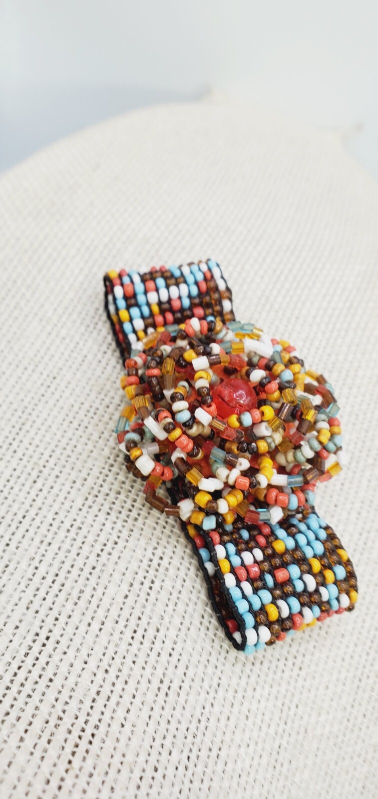 Stretch Rosette Bracelet Multi Colored Seed Bead with 3D flower te06