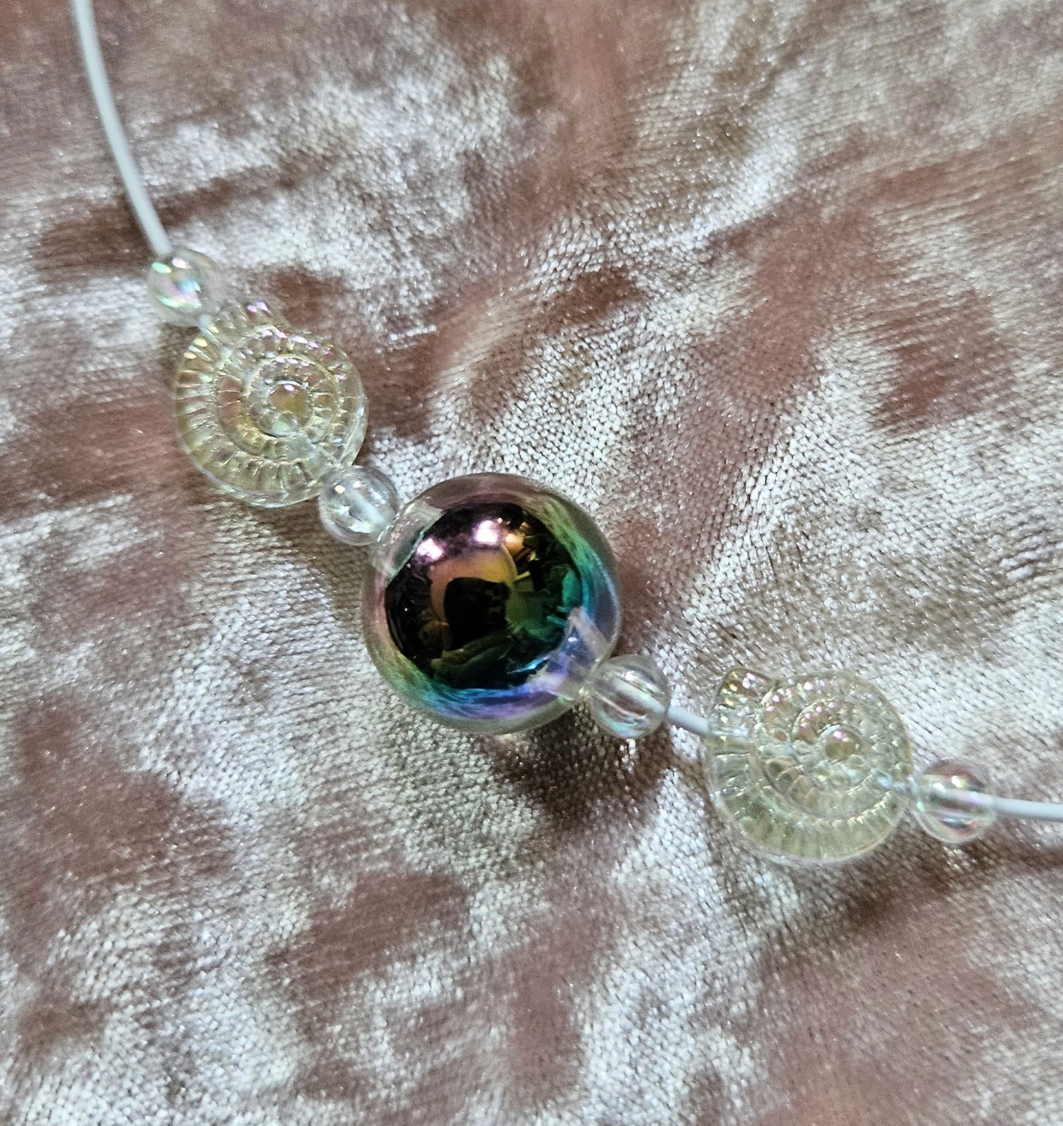 BigTimeRockShow Sea Treasure Iridescent Orb & Glass Nautilus Acrylic Bubbles