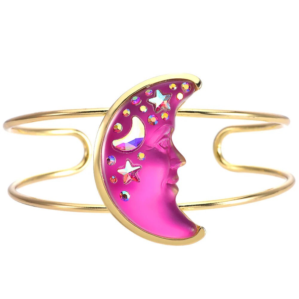 Kirks Folly Venus Illusion Moon Seaview Moon 35mm Cuff Bracelet Magenta / GT