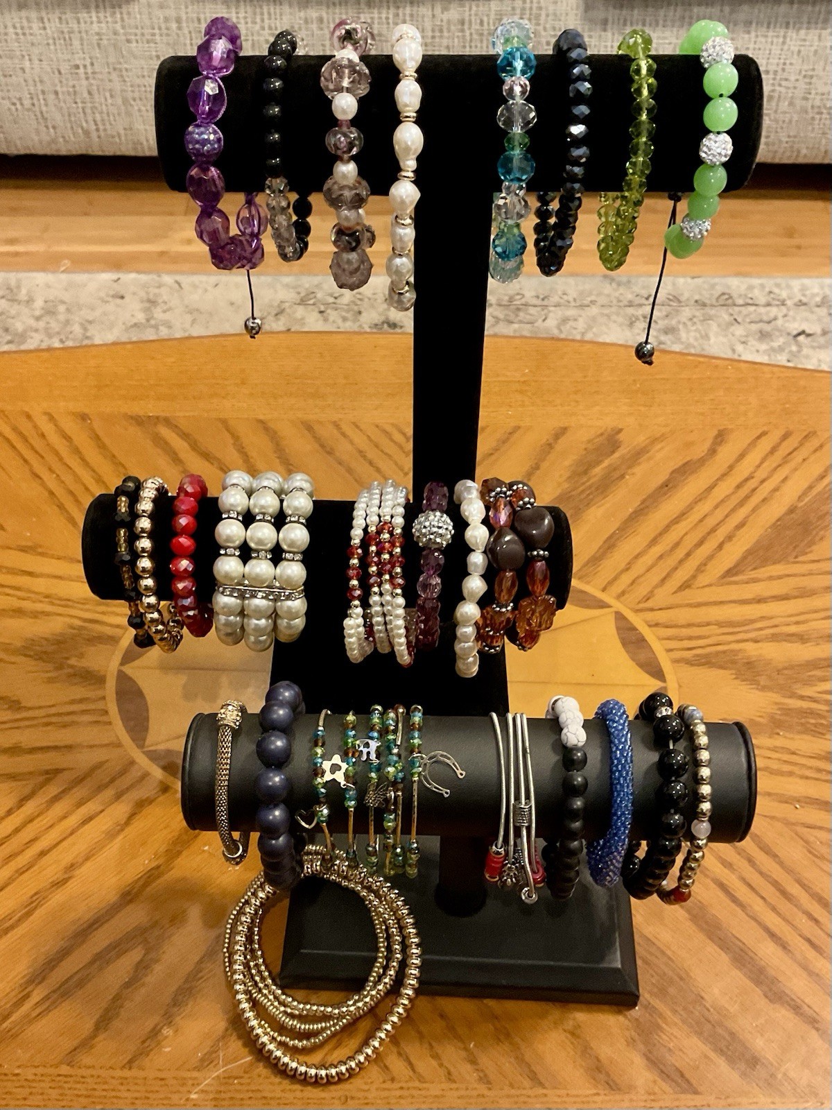 Lot of 38 Bracelets – Stretch Beaded, Wire Wrap, Multicolor, Mixed Materials