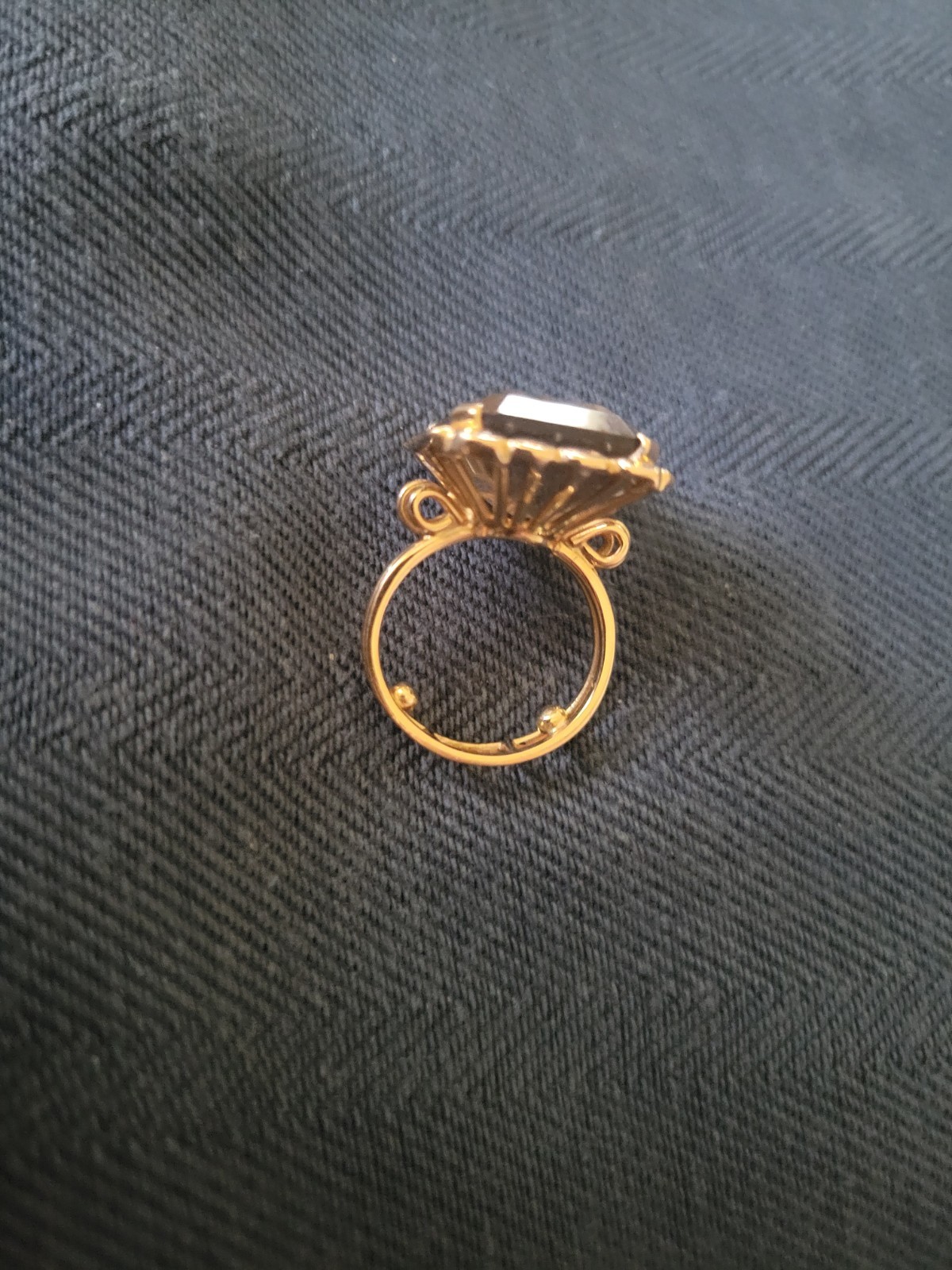 Estate Jewelry, 14k Gold Emerald Cut Smoky Quartz Ring