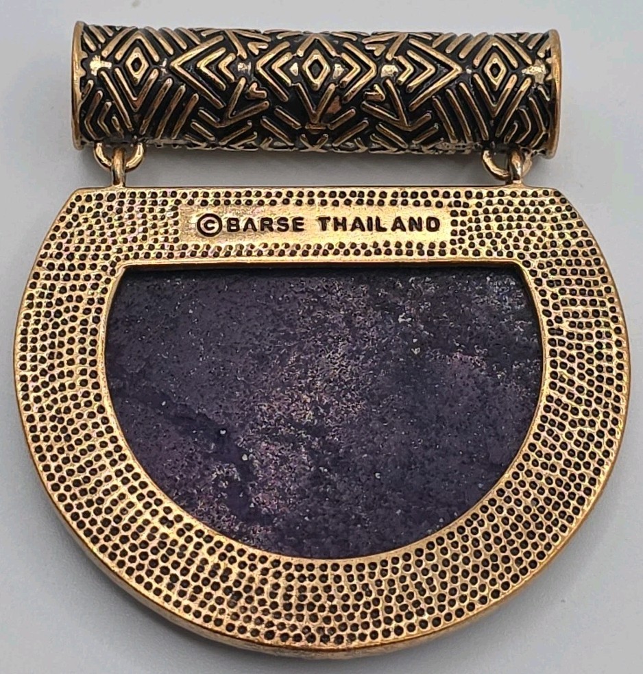 BARSE THAILAND LAPIS LAZULI STONE FULL BRONZE BEZEL PENDANT