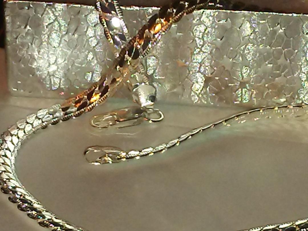 Embellished 20″ Silver 5 mm Flat Snake Chain, w/gift box
