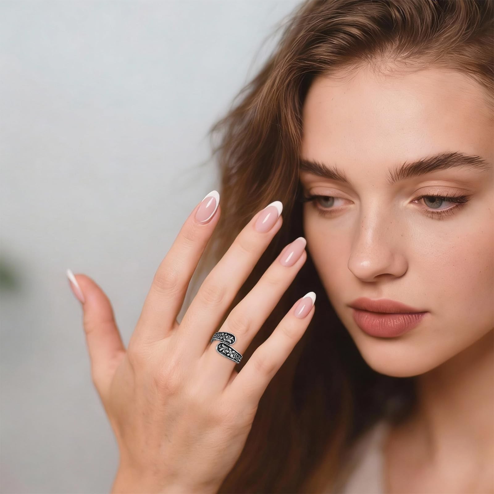 Vintage Gold Ring, Adjustable with Intricate Carving Design, Unique Boho Open…
