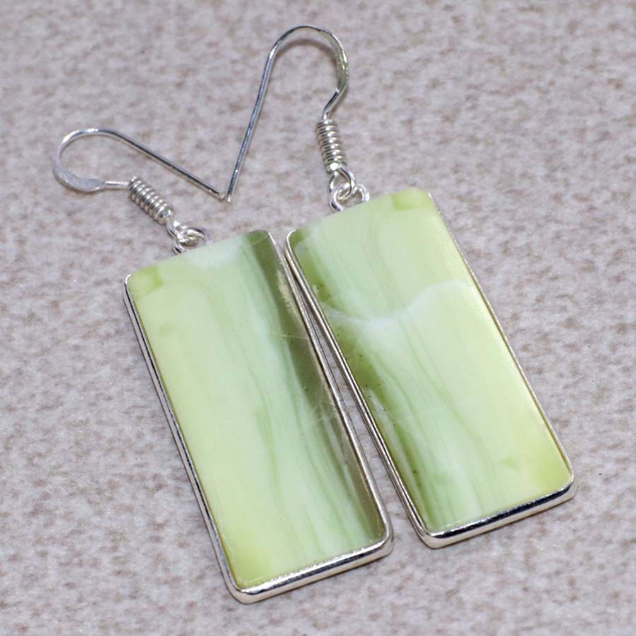 Larsonite 925 Silver Plated Earrings 2.3″ Ethnic Jewelry Christmas Vibes JW