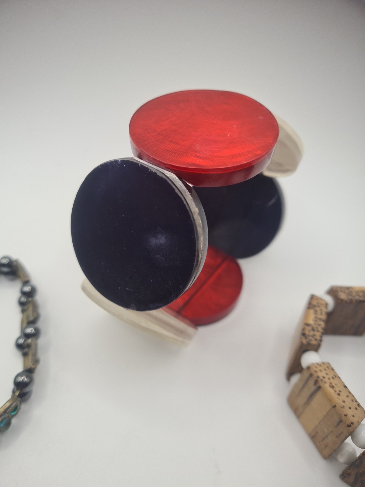 Mixed Costume Jewellery Bracelets Stretch Clasp Beads Wood Metal Plastic Glass