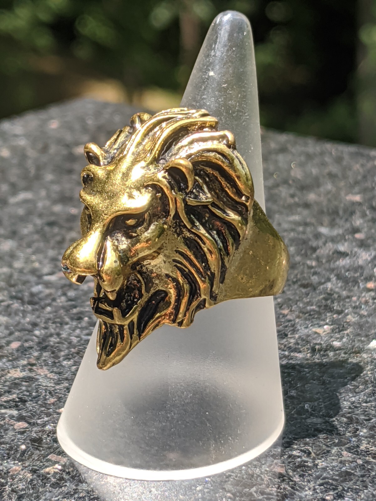 Chunky Brass Leo Lion Head Mane Bust Ring Size 9.75 (9-3/4)