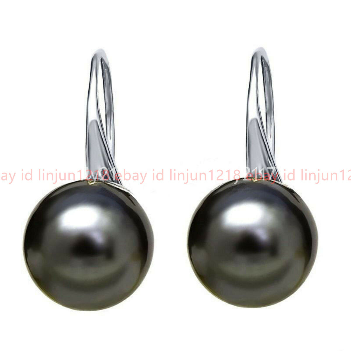 Natural 4 Colors 10/12/14mm Tahitian South Sea Shell Pearl Silver Hook Earrings