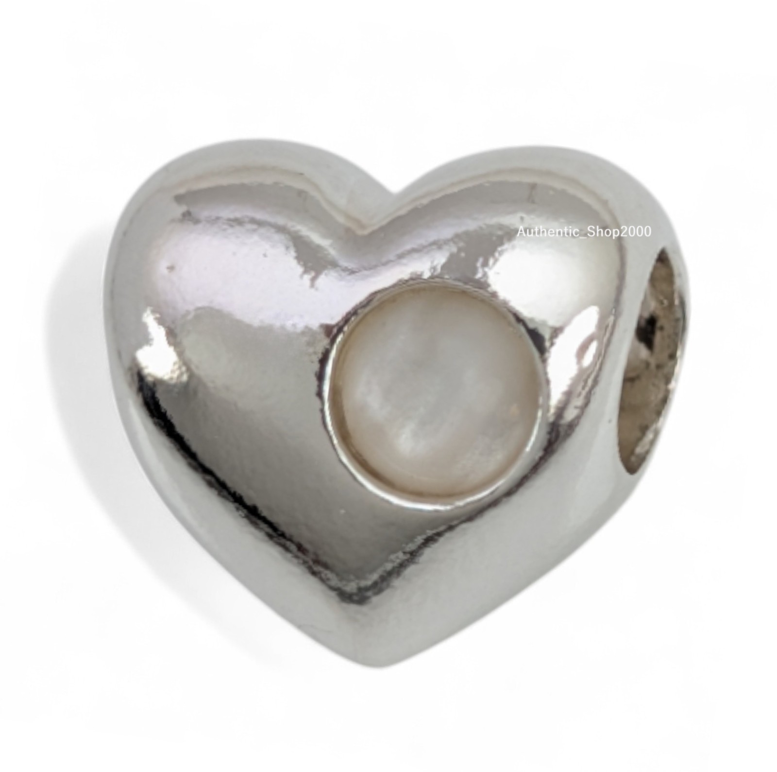 NEW 100% Authentic PANDORA 925 Ale Engravable White Stone Heart Charm 794161C06