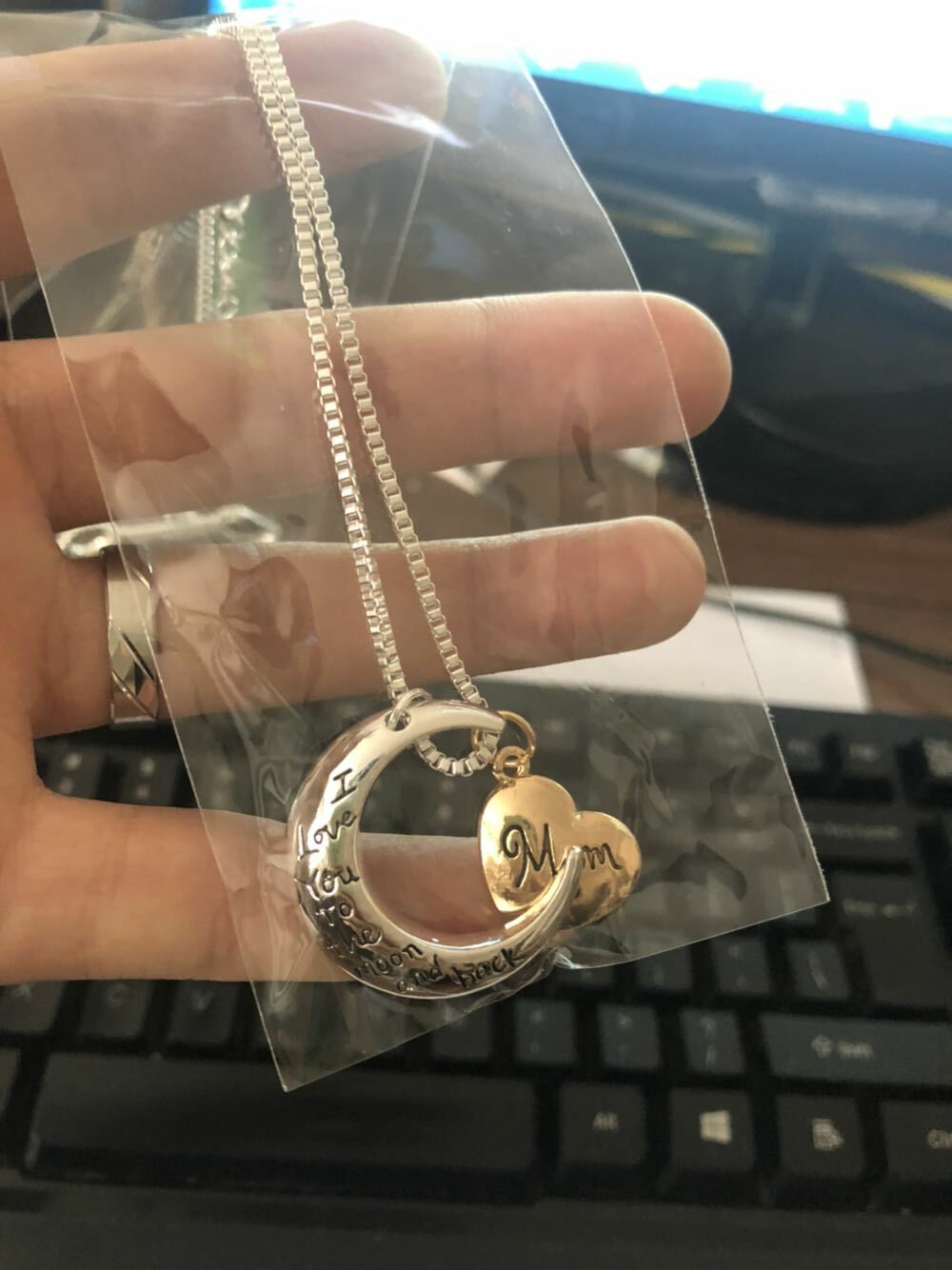Mothers Gift Necklace & Pendant I Love You To The Moon & Back Best Gift for mom