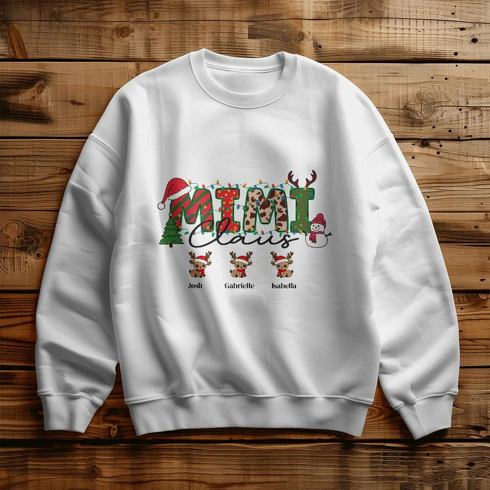 Personalized Mimi Claus Grandkids Crewneck Sweatshirt