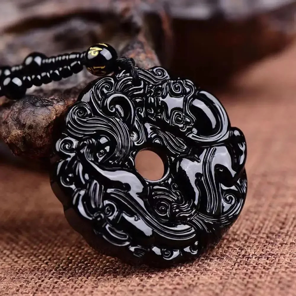 Emerald Pixiu Pendant Necklace Lucky Amulet Unisex Fashion Jewelry