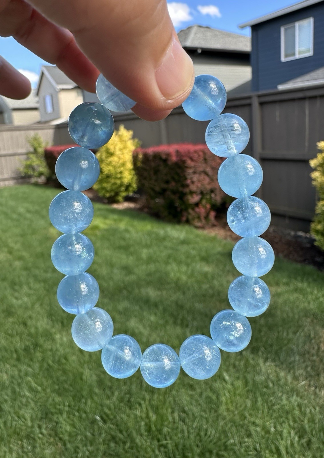 10.5mm+ High Quality Iolite Crystal Bracelet