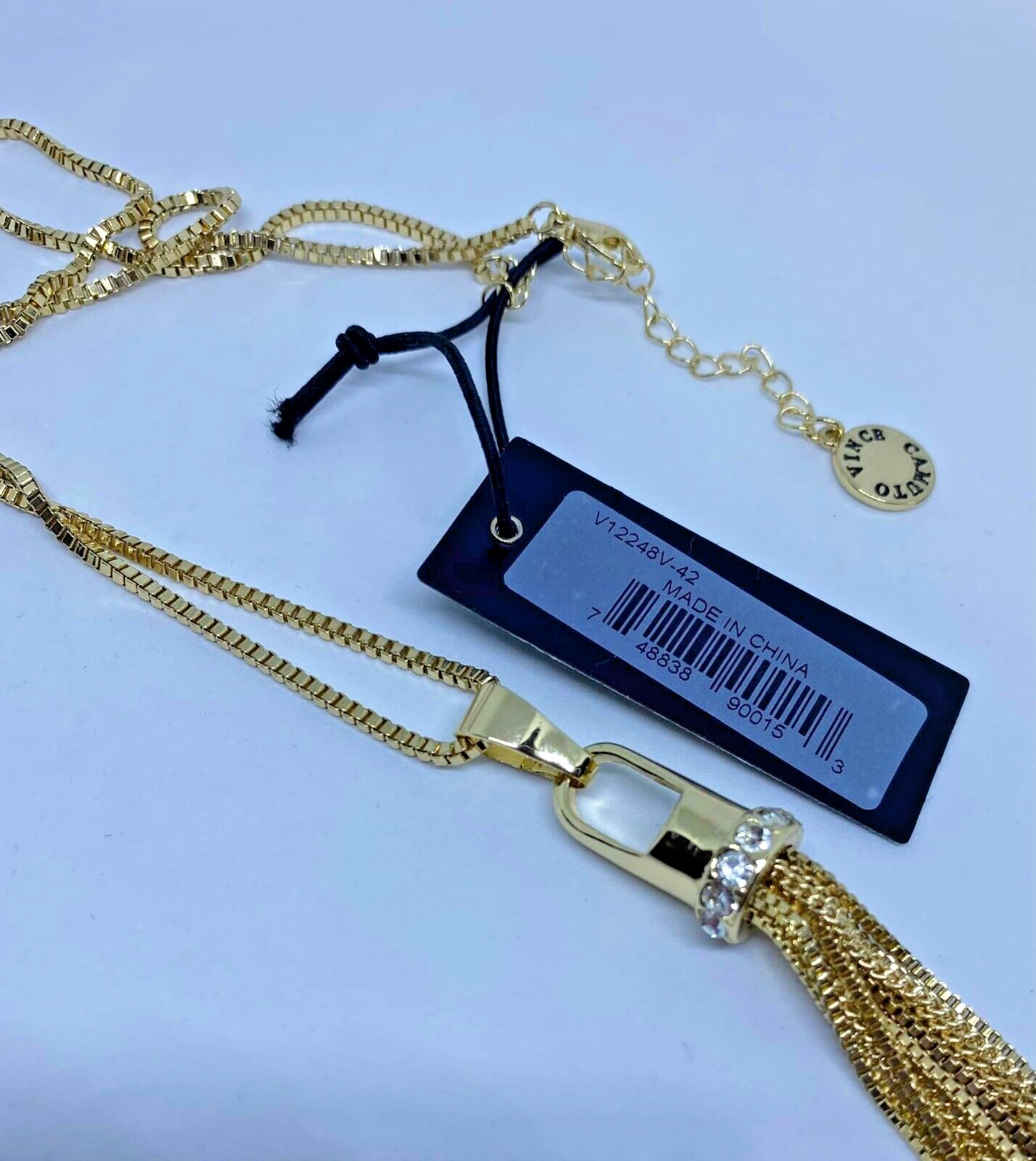 Vince Camuto Women’s Goldtone Long Pendant Long Tassel Chain Necklace-NWT