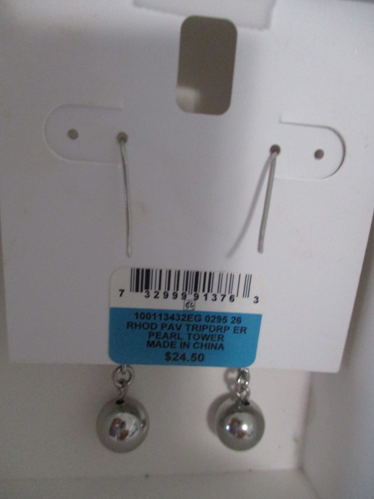 Charter Club Drop/Dangle Faux Crystal and Silvertone Festive Earrings~NWT