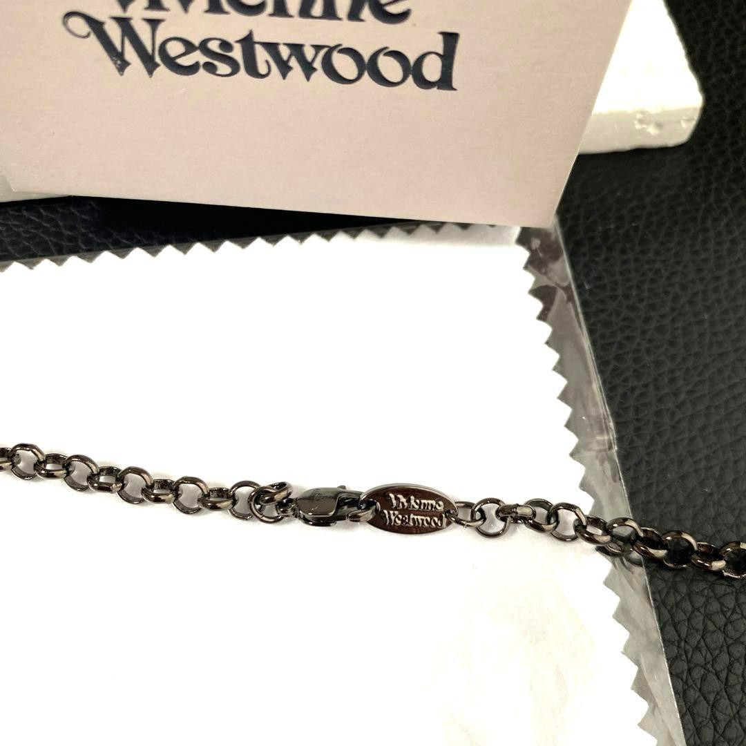 Vivienne Westwood Small Orb Necklace Pendant Red Gunmetal Top 4.5cm With Pouch
