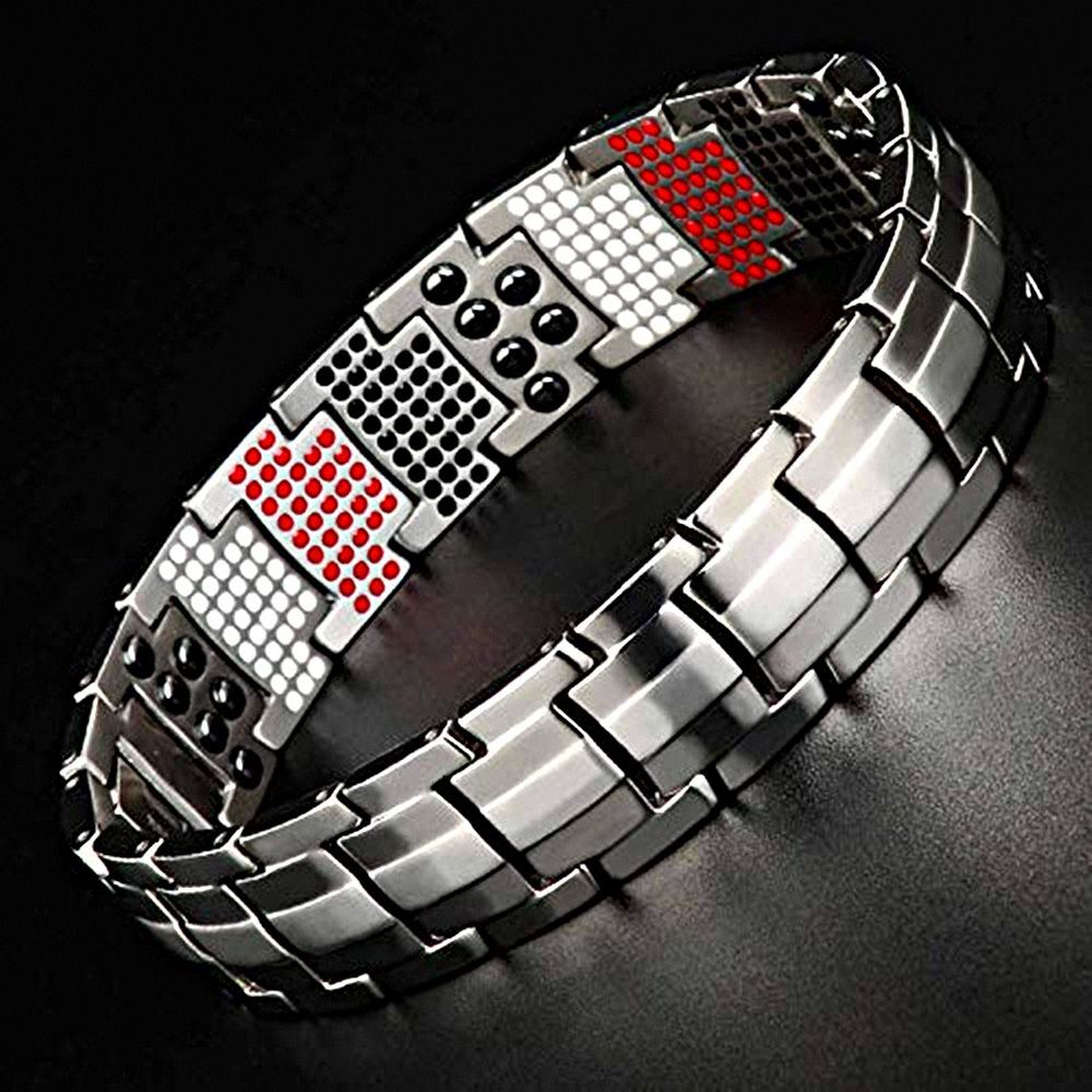Magnetic Therapy Bracelet – Titanium Double Row Strength Pain Relief Bracelets