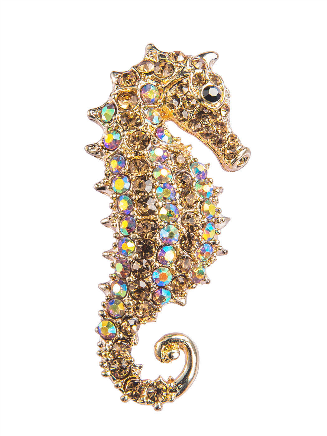 Crystal Rhinestone Seahorse Animal Brooch Pin Party Decoration For Womens Gift