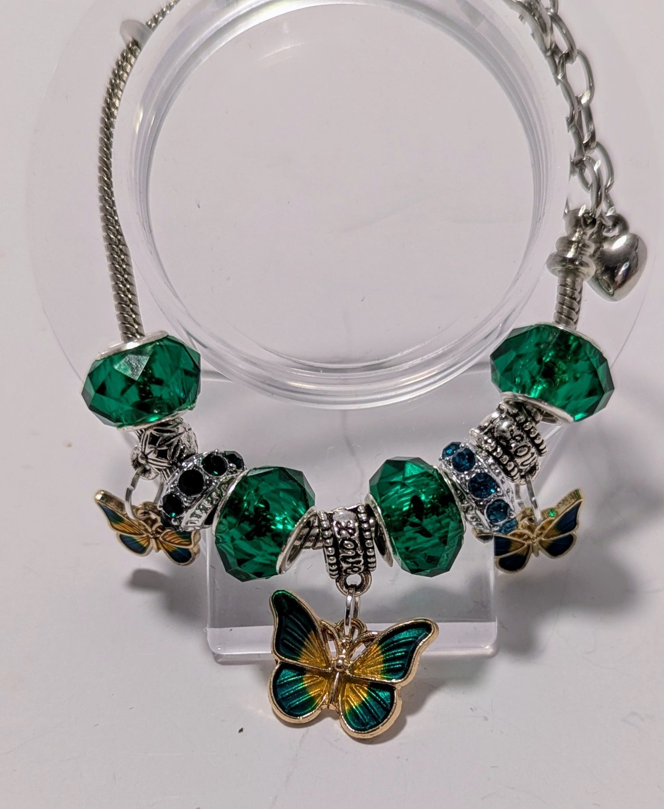 Customizable Silver Bracelets With Large Hole Beads & Charms. OOAK made To Order